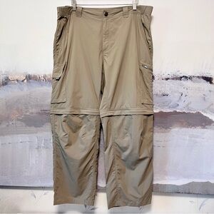 COLUMBIA Pants Men's 38x27 Beige OMNI‎ SHADE Sun Protection CONVERTIBLE Zip Off